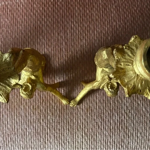 Vintage Candlestick Holders Asian Acrobat Pair